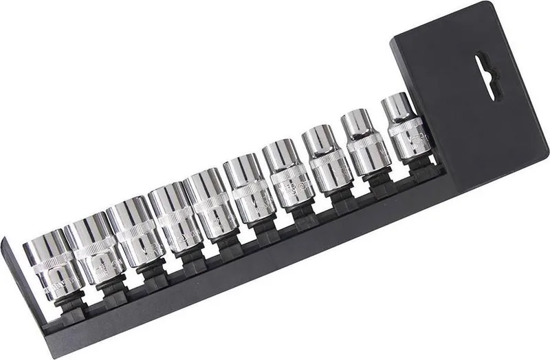 Metrische dopsleutelset - 10 t/m 19 mm - 10-delig - Chroom vanadium staal de Silverline – image du produit
