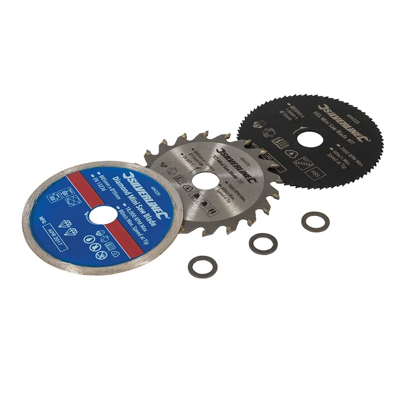 Mini Sägeblätter 85 x 15 mm Satz 3-tlg. van Silverline – productafbeelding