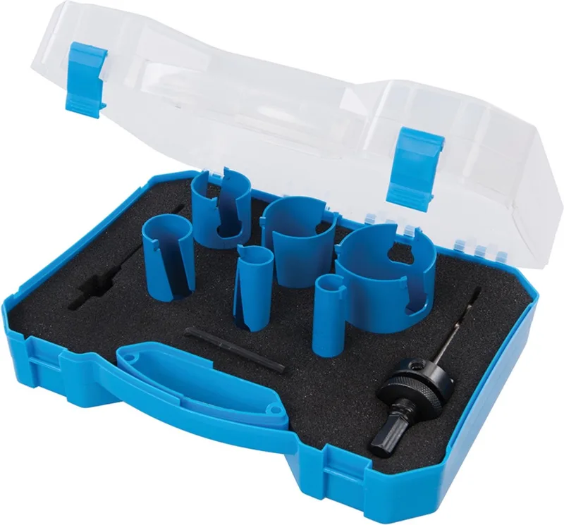Multi - Materiaal TCT Gatenzaag Set - Ø 19 t/m 57 mm - 9 delig von Silverline – Produktbild
