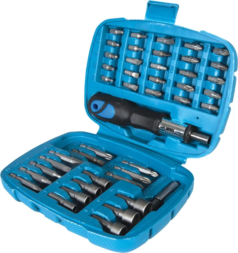 Ratelschroevendraaier met 45-delige bit set van Silverline – productafbeelding