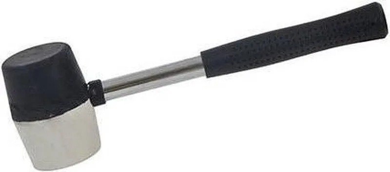 Rubberen combinatie hamer - 454 gram - stalen schacht - PVC grip van Silverline – productafbeelding