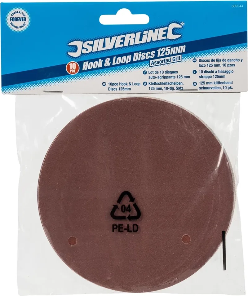 Schuurschijven - Klittenband - Ø 125 mm - Diverse korrelgroftes - 10 stuks de Silverline – image du produit