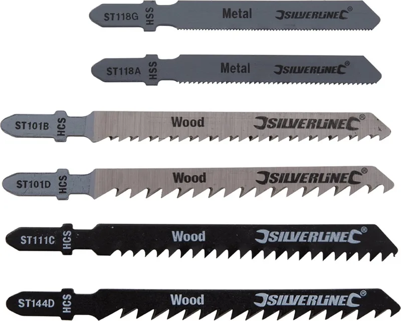 Set decoupeerzaagbladen - hout en metaal - T-schacht - 30-delig de Silverline – image du produit