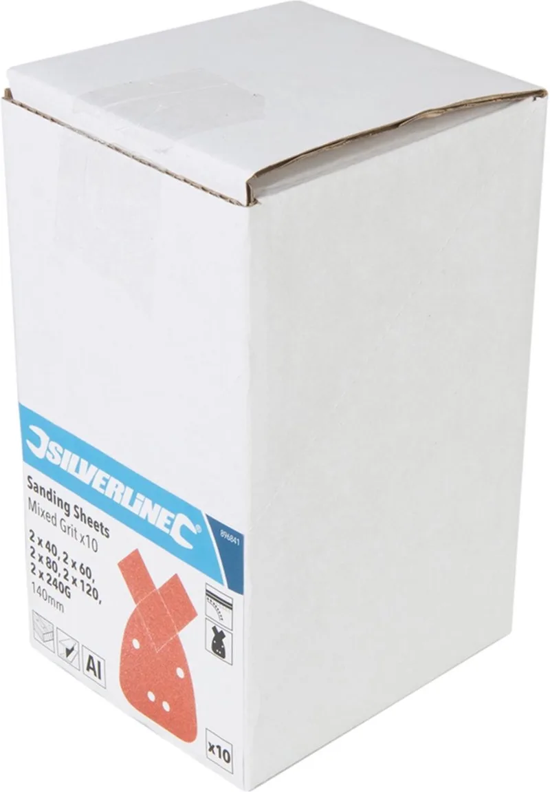 Set Klittenband Delta Schuurvellen - 140 mm - Diverse Korrelgroottes - Aluminiumoxide - 10 stuks de Silverline – image du produit