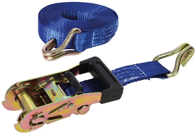 Sjorband met ratel - 6 meter - 2000 kg capaciteit - weerbestendig polyester von Silverline, Blau – Produktbild