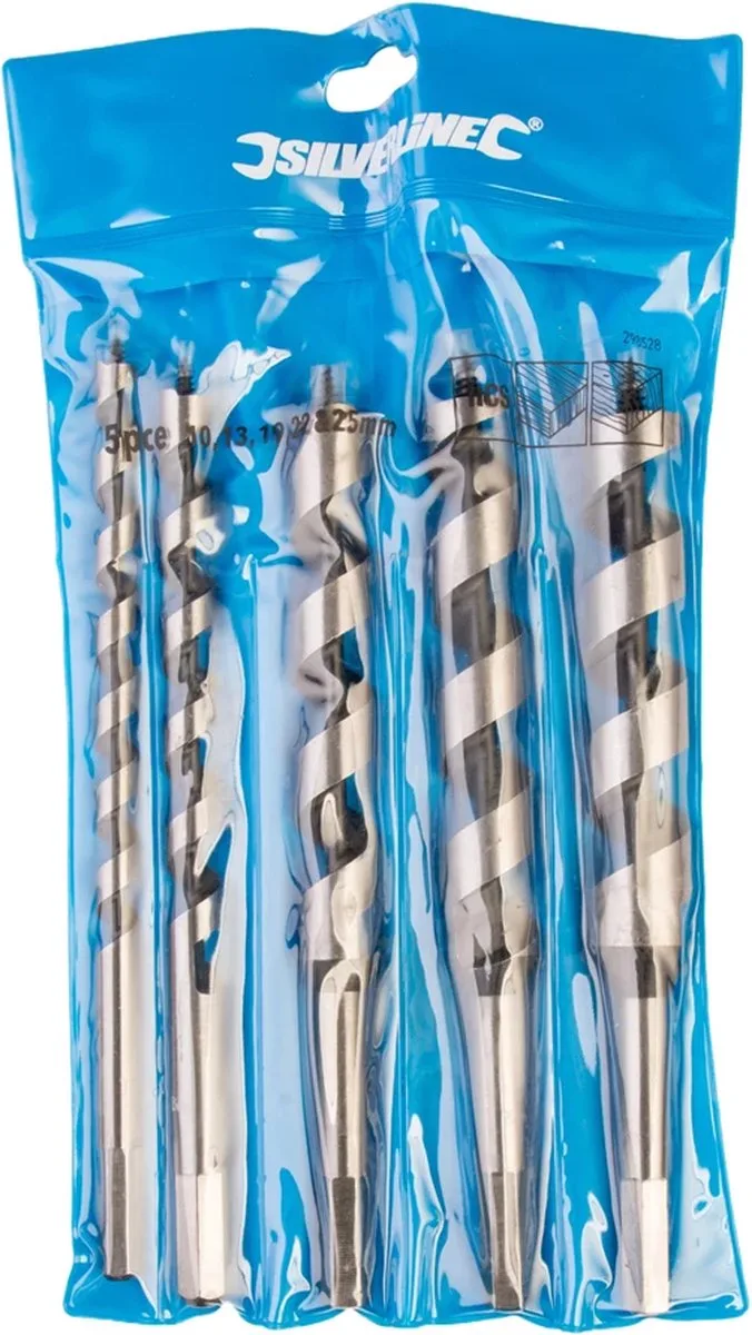 Slangenboor set - gehard carbon staal - 10-25 mm - 5-delig de Silverline – image du produit