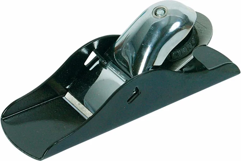 Stalen blokschaaf - carbon stalen blad - groot stelwiel - stootbestendig - 41 x 165 mm de Silverline, Noir – image du produit