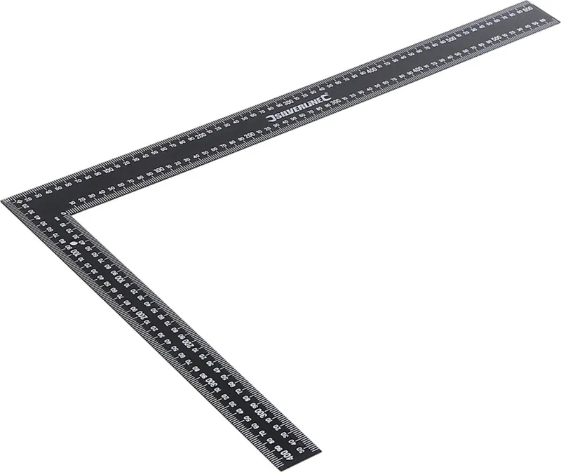 Stalen winkelhaak - Heavy-Duty - 600 x 400 mm - Metrische en imperiale schaalverdeling von Silverline, Grau – Produktbild