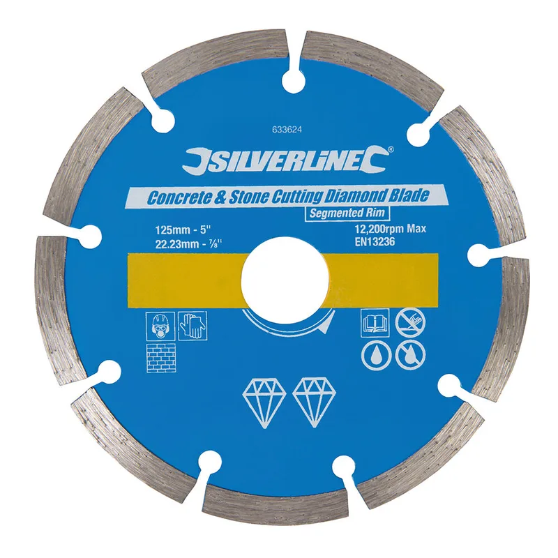 Stein- und Beton-Diamanttrennscheibe 125 x 22,23 mm segmentiert by Silverline – product image