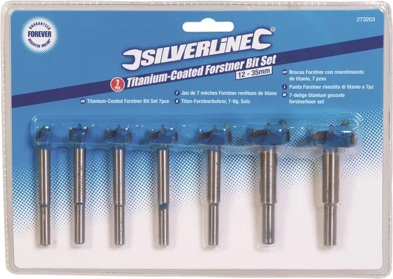 Titanium Gecoate Forstnerboor Set - 12 t/m 35 mm - 7 Delig by Silverline – product image