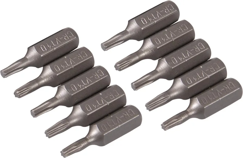 Torx schroevendraaier bits - Cr-V staal - 25 mm - 10 stuks by Silverline – product image