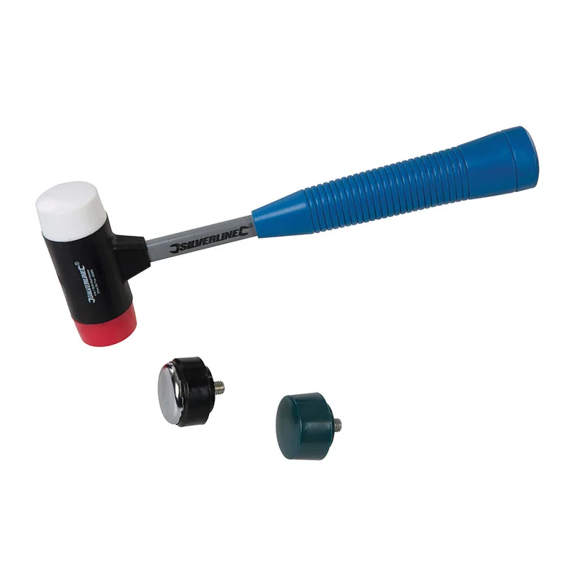 Universal Hammer mit vier auswechselbaren Schlagflächen Ø 37 mm Schonhammer by Silverline – product image