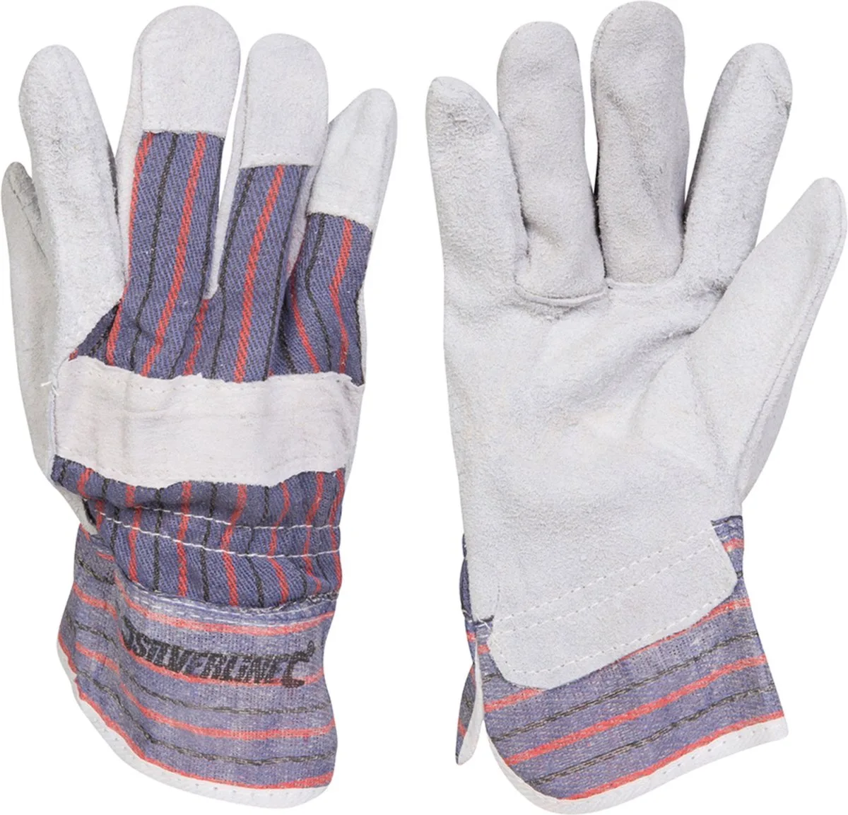 Werkhandschoenen - Chroom leer - Knokkelbescherming - Large fra Silverline, Grå, 10 – produktbillede