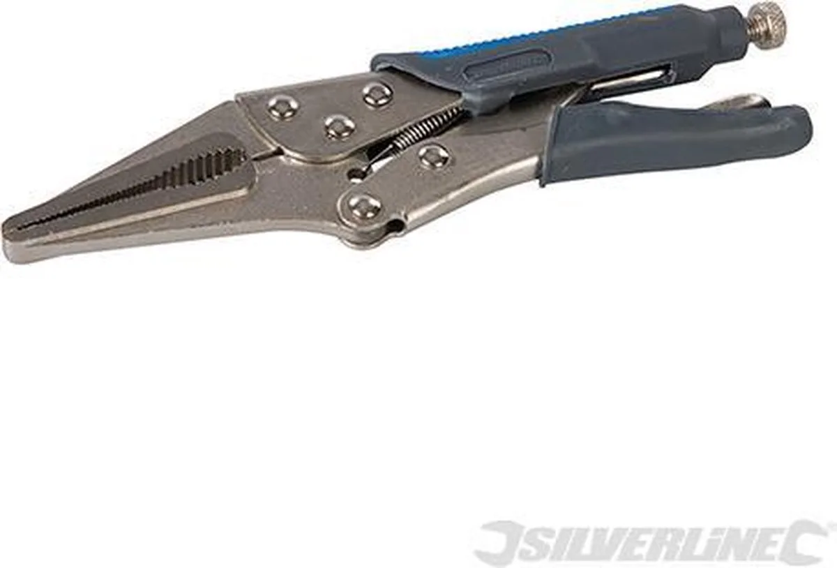 Zelfklemmende Lange Tang 230mm van Silverline, Blauw – productafbeelding