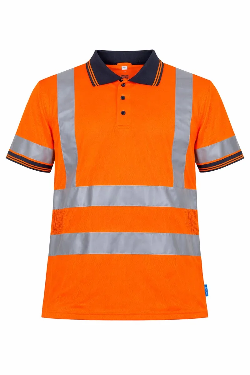 Molina Signalisatie Polo 2XL – Hi-Vis Fluor Werkshirt – EN ISO 20471 Veiligheidsklasse by Sioen, Orange – product image