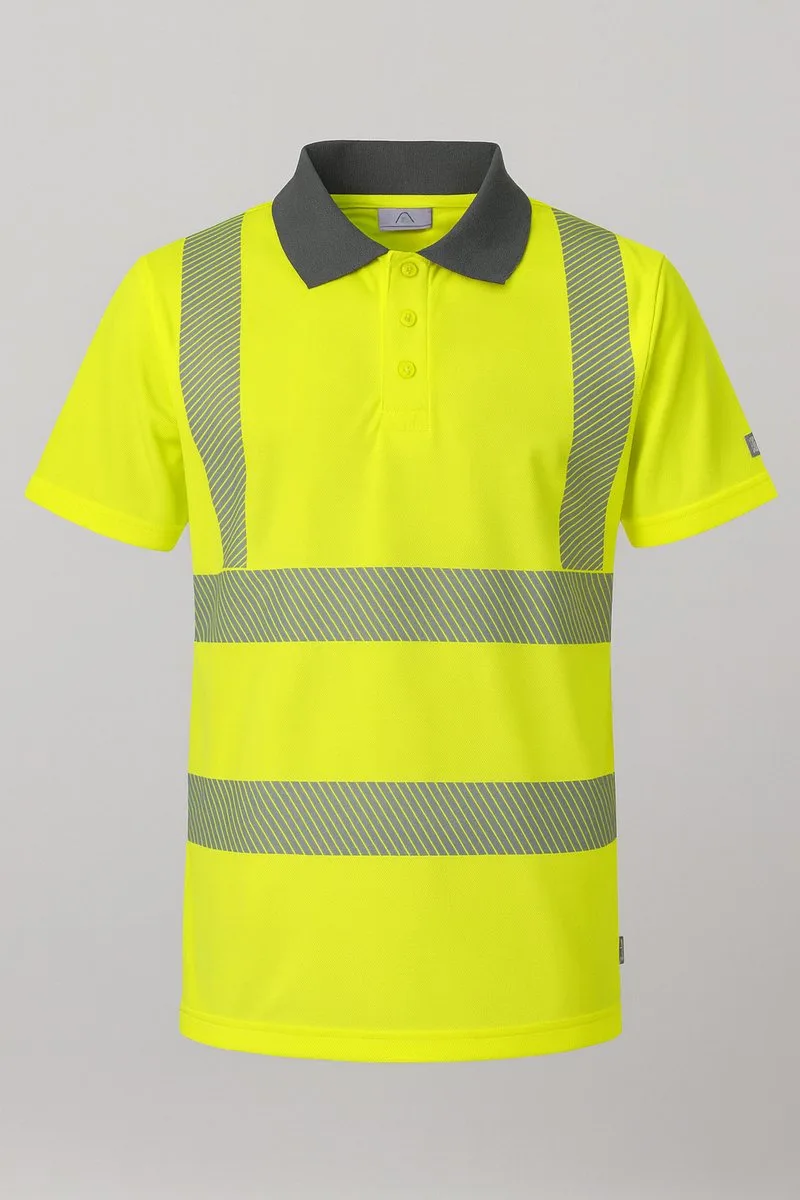 Poloshirt Grimsey - Fluorgeel High Vis - EN20471 Klasse 2 de Sioen, Jaune, S – image du produit