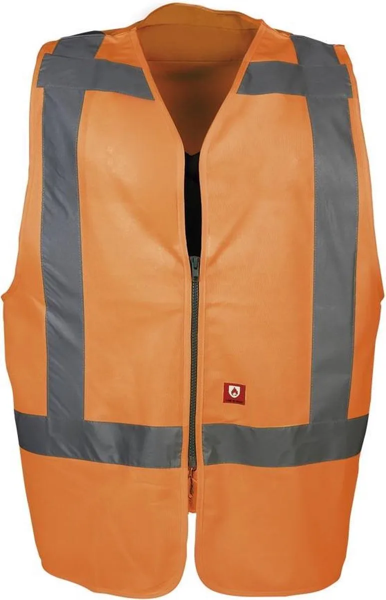 Vine Vlamvertragende signalisatie gilet (RWS) Fluo Oranje fra Sioen, Fluo Oranje, L – produktbillede