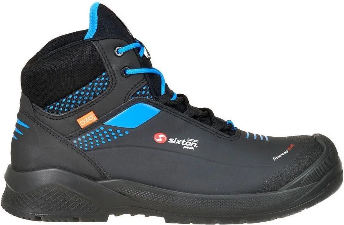 Resolute Forza High Werkschoen ESD S3 43469-05 - Mannen - Zwart/Blauw van Sixton Peak, Zwart, 43 – productafbeelding