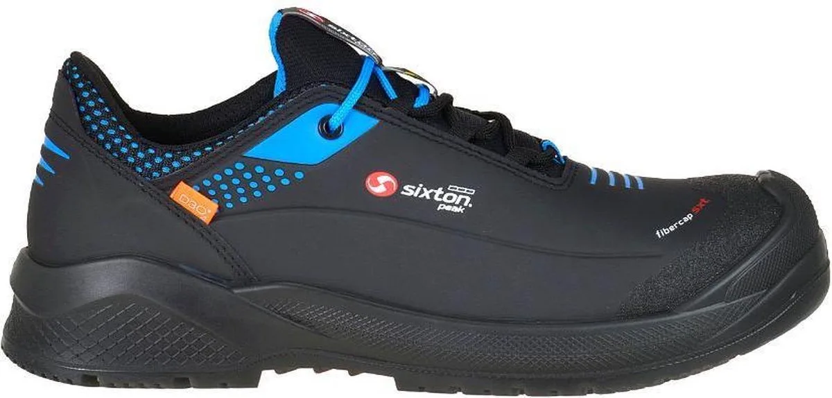 Resolute Forza Metaalvrije Werkschoen ESD S3 43452-12 - Mannen - Zwart/Blauw fra Sixton Peak, Sort, Blå, 42 – produktbillede