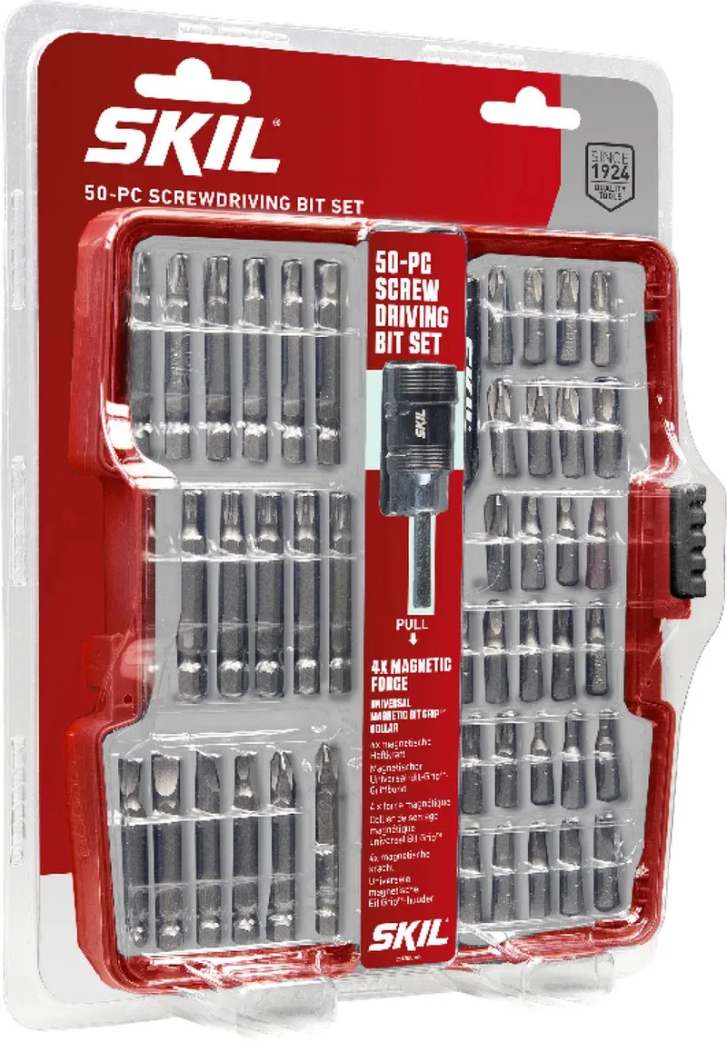 50-Delige Bitset - Bit Set - Schroefbits - Schroefbitset - Geschikt voor Skil Boormachines - Inclusief Magnetische Bitgripkraag de Skil – image du produit