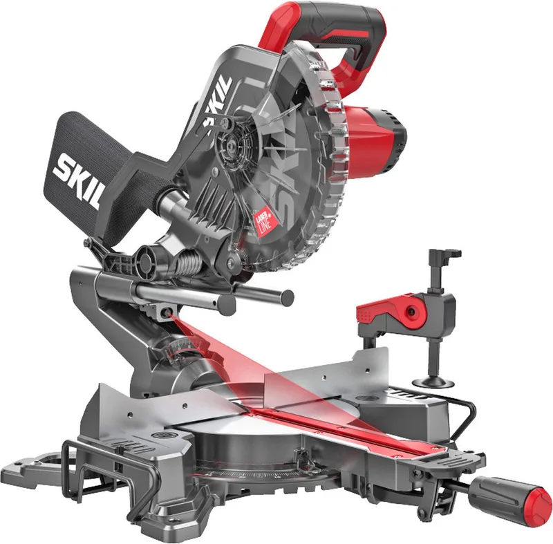 Afkortzaag (Verstekzaag) 216mm met Trekfunctie en Laser 1310AA 1600W + Snelklem van Skil – productafbeelding