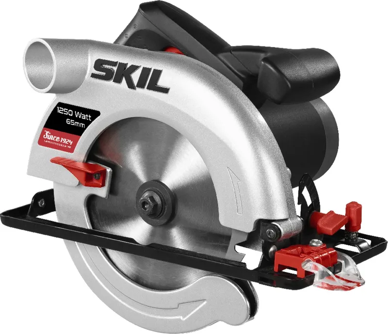 Cirkelzaag 1250W - Zaagcapaciteit 65mm - Cirkelzaagmachine - Breedtegeleider - Met Zaaglijnvizier - 24 Tanden Cirkel Zaagblad van Skil – productafbeelding