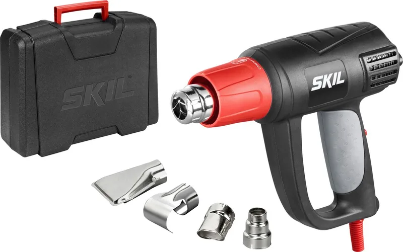Heteluchtpistool 2000W - Verfbrander - BBQ Aansteker - Solderen - Heat Gun - Warmte Pistool - Tot 650 °C - Inclusief Mondstukken & Koffer de Skil – image du produit