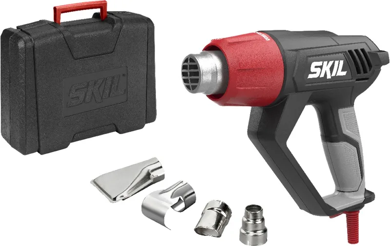 Heteluchtpistool 2000W - Verfbrander - BBQ Aansteker - Solderen - Heat Gun - Warmte Pistool - 3 Temperatuurstanden - Inclusief Mondstukken & Koffer de Skil – image du produit