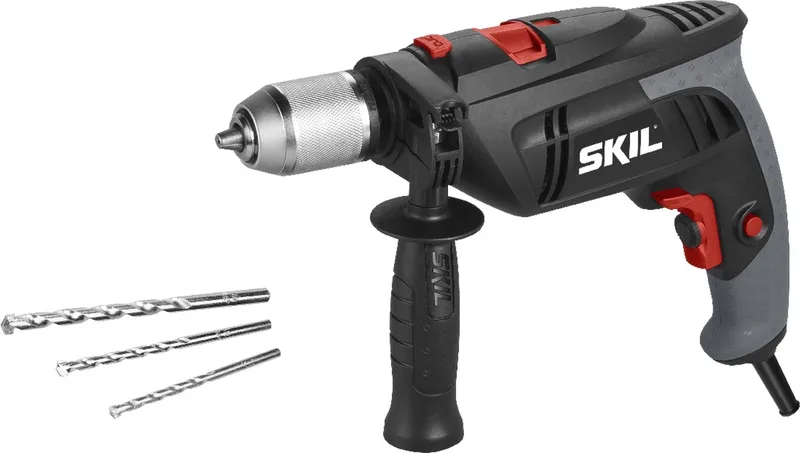 Klopboormachine 1000W - Klopboor - Boormachine voor Hout, Staal & Metselwerk - Boorcacpaciteit Tot 40mm - Klopboormachines - Met Diepteaanslag & Zijhandgreep - Inclusief Steenboorset 3 Stuks van Skil – productafbeelding
