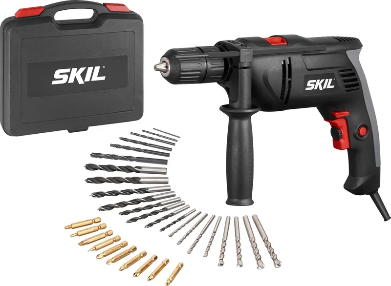 Klopboormachine 850W - Boormachine voor Hout, Staal & Metselwerk - Boorcacpaciteit Tot 40mm - Klopboormachines - Met Diepteaanslag & Zijhandgreep - Inclusief Koffer & Schroefbitset by Skil – product image