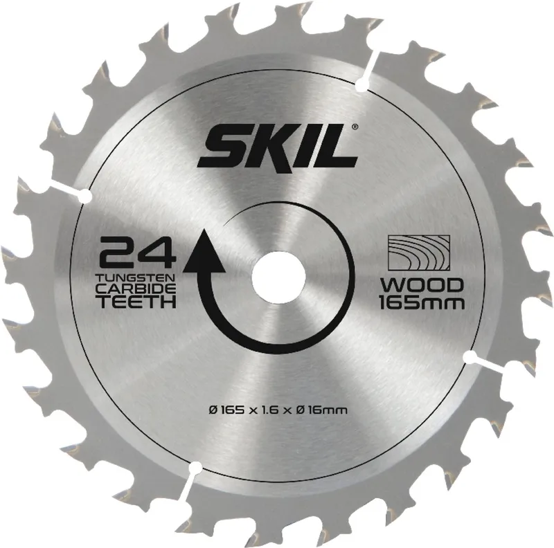 Zaagblad - Hardmetalen - Cirkelzaagblad - Zaagblad Hout - Voor Cirkelzaag - 165 mm & 24 Tanden van Skil – productafbeelding