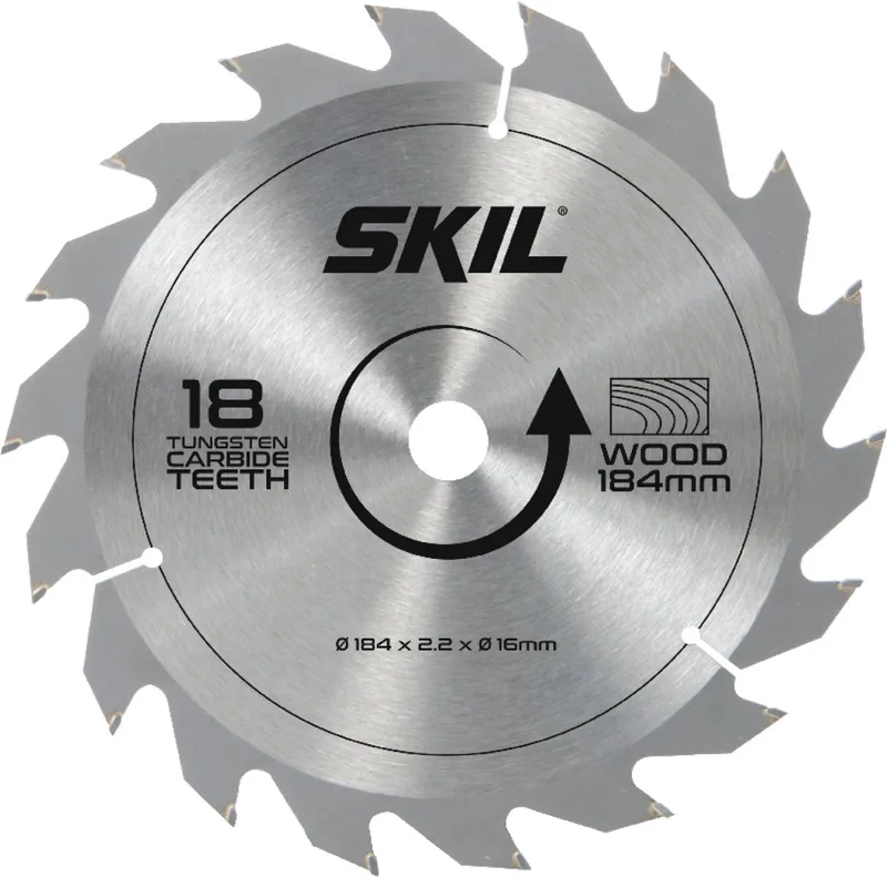 Zaagblad - Hardmetalen - Cirkelzaagblad - Zaagblad Hout - Voor Cirkelzaag - 184 mm & 18 Tanden van Skil – productafbeelding