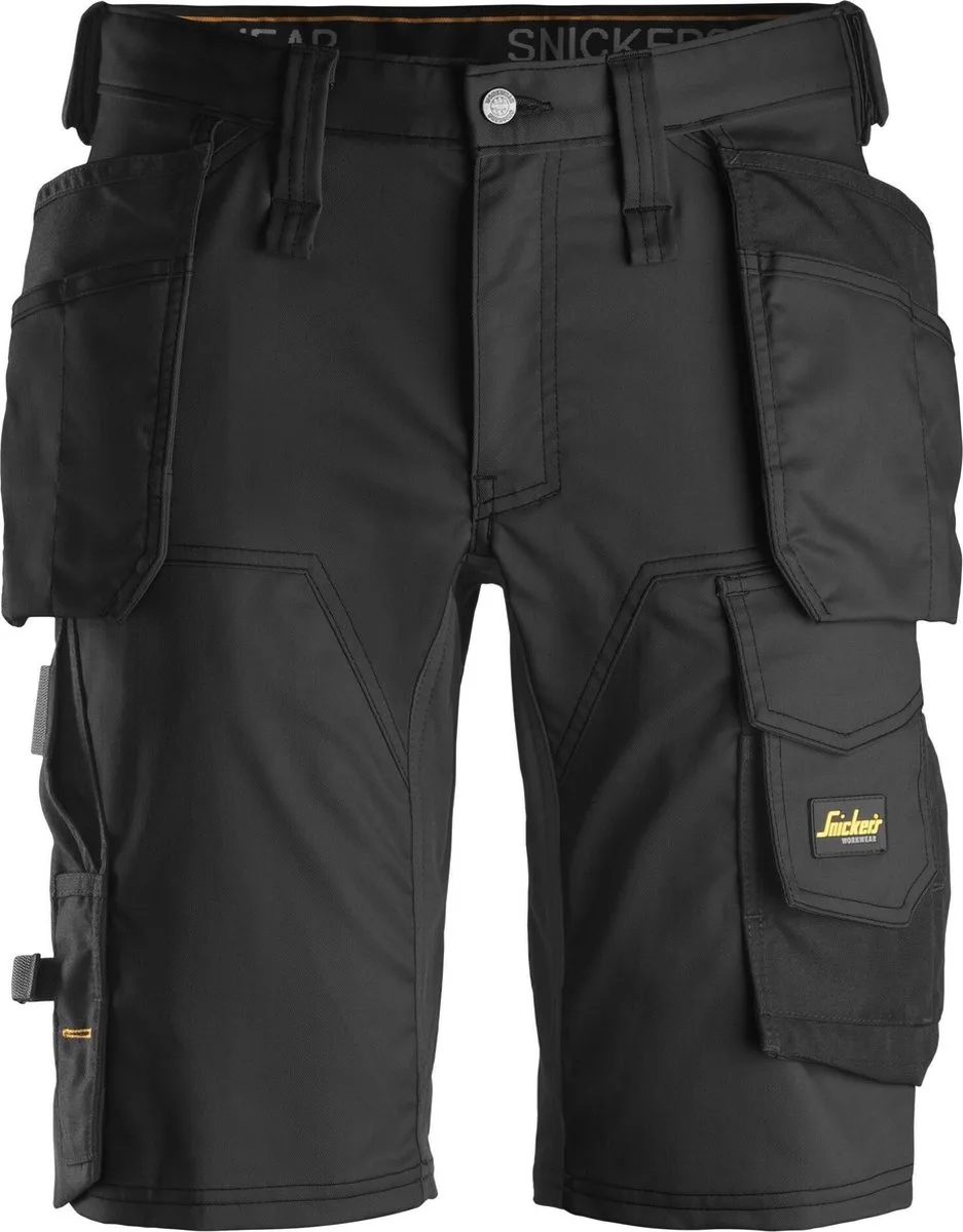Korte Broek AllroundWork Stretch Holsterzakken 6141 - Mannen - Zwart van Snickers Workwear, Zwart, 48 – productafbeelding