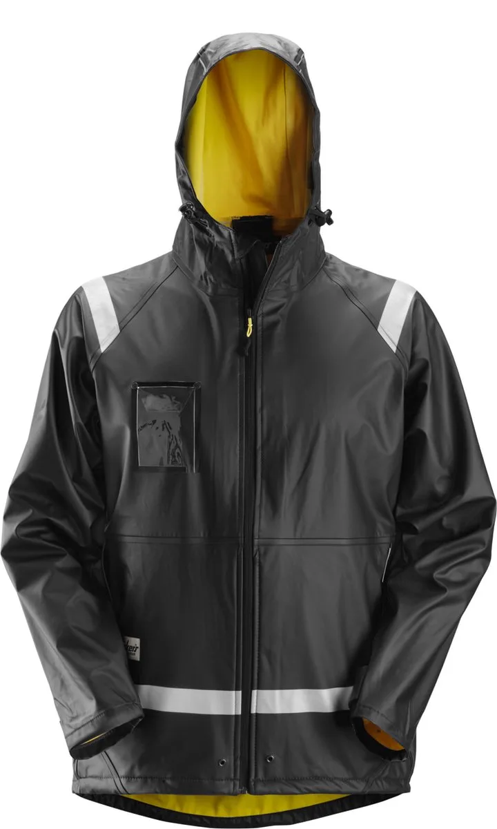Regen Jack PU - 8200-0400 - zwart van Snickers Workwear, Zwart, L – productafbeelding