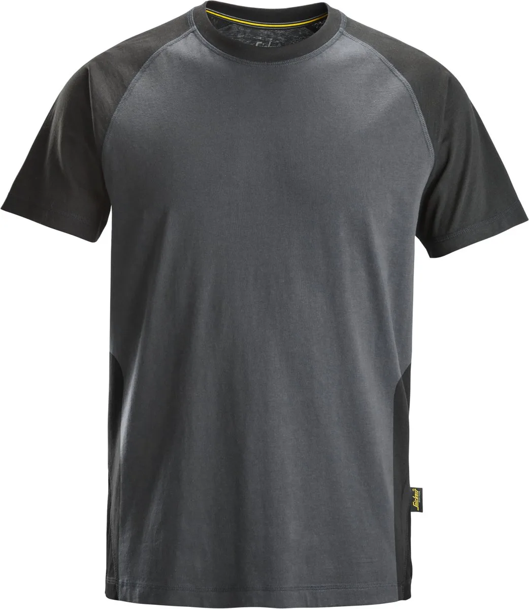 Snickers 2550 Tweekleurig T-shirt - Staal Grijs/Zwart von Snickers Workwear, Staal Grijs, Schwarz, M – Produktbild