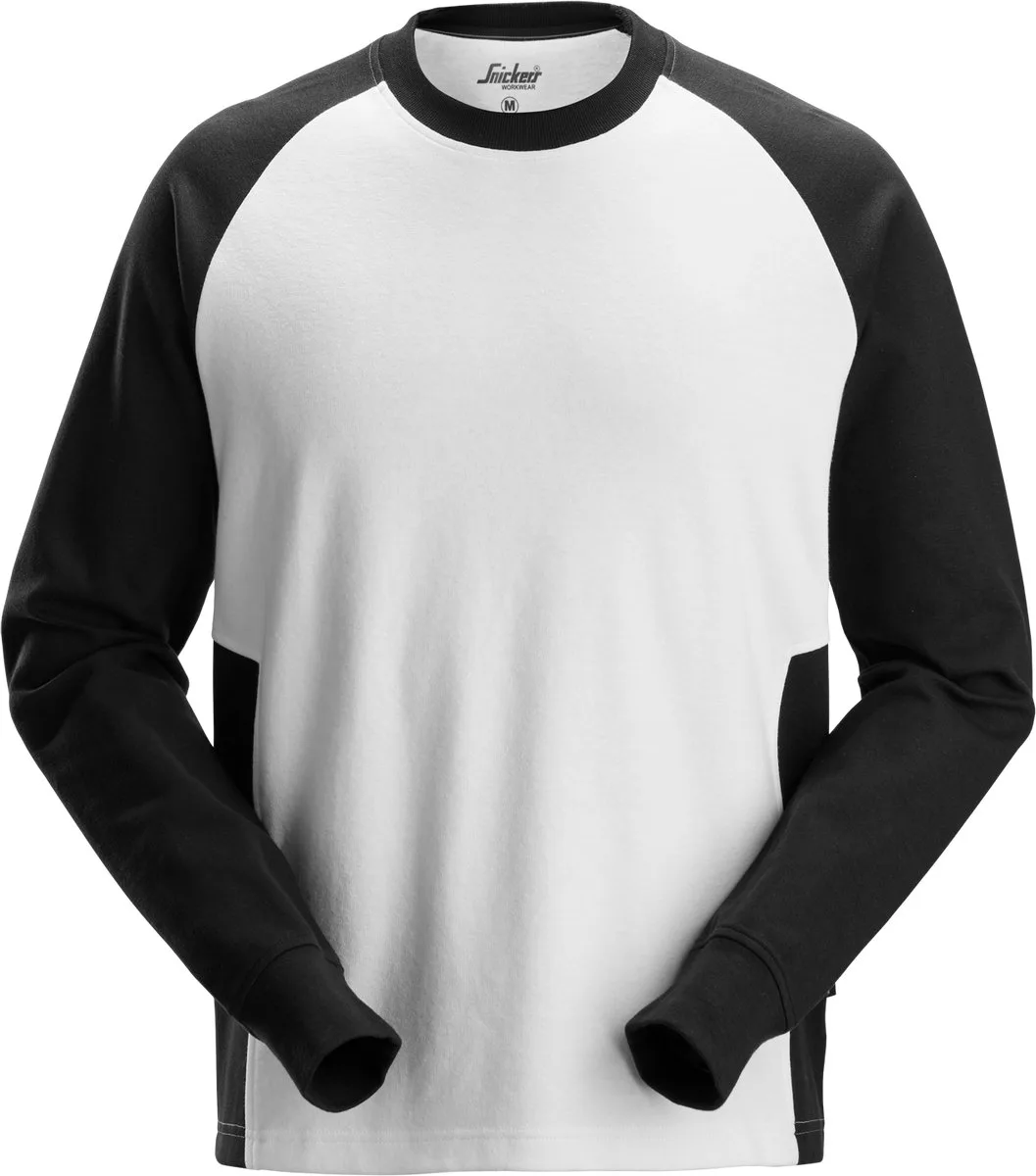 Snickers 2840 Tweekleurig Sweatshirt - Zwart/Staal Grijs fra Snickers Workwear, Sort, Staal Grijs, M – produktbillede