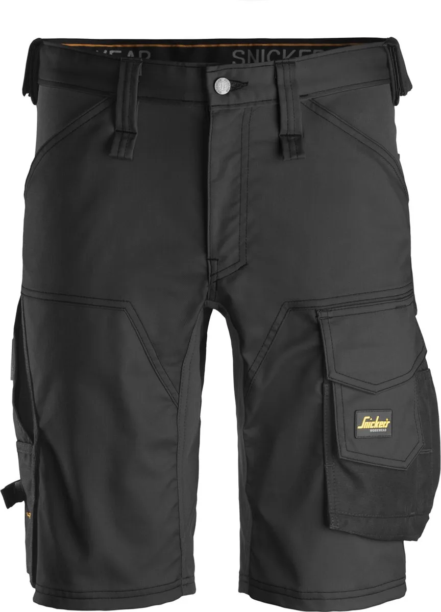 Snickers 6143 AllroundWork, Stretch Korte Broek - Zwart/Zwart fra Snickers Workwear, Sort, 44 – produktbillede