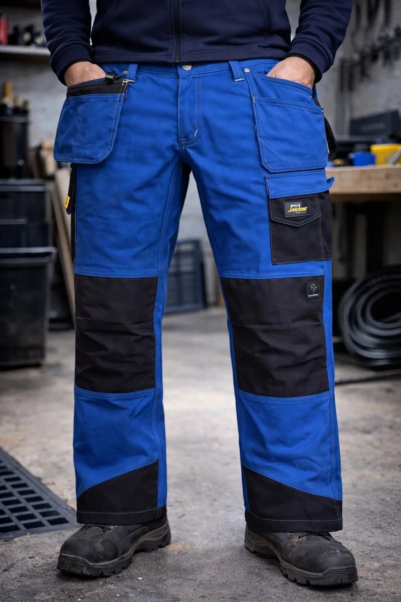 Werkbroek Snickers Workwear 3314 Craftsmen Canvas+ – Met Holsterzakken – Ocean/Black (1704) de Snickers Workwear, Bleu, 100 – image du produit