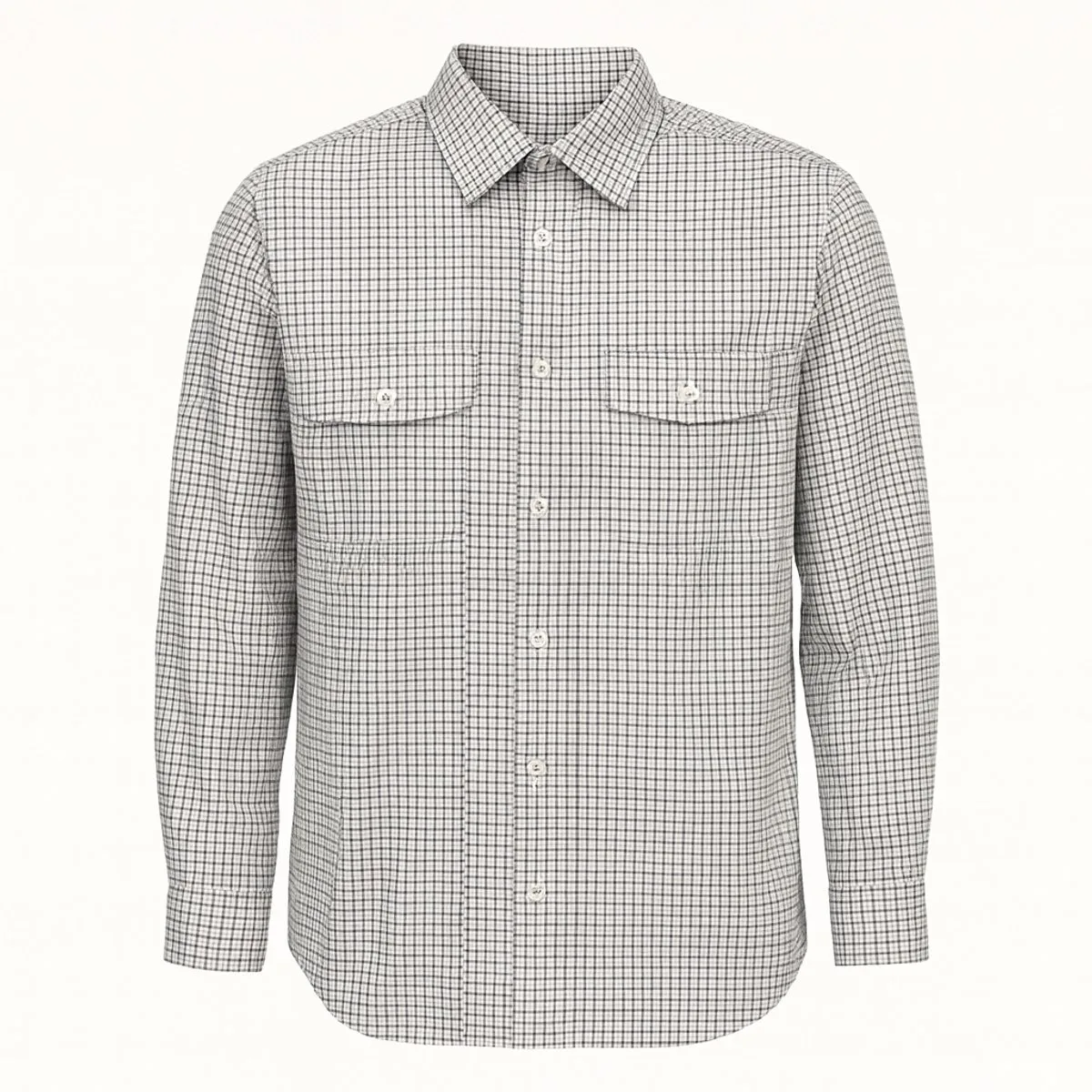 Werkshirt Snickers AllroundWork Comfort Checked – Lange mouw – Khaki/Zwart von Snickers Workwear, Grau, S – Produktbild