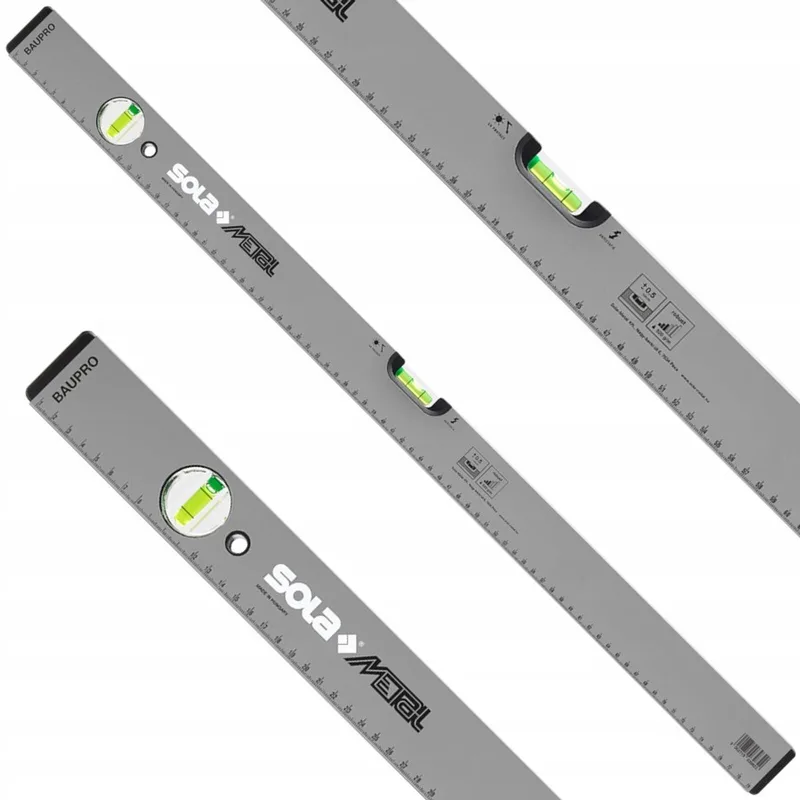 Baupro Aluminium Waterpas 60cm - 2 Libellen by Sola, Grey – product image