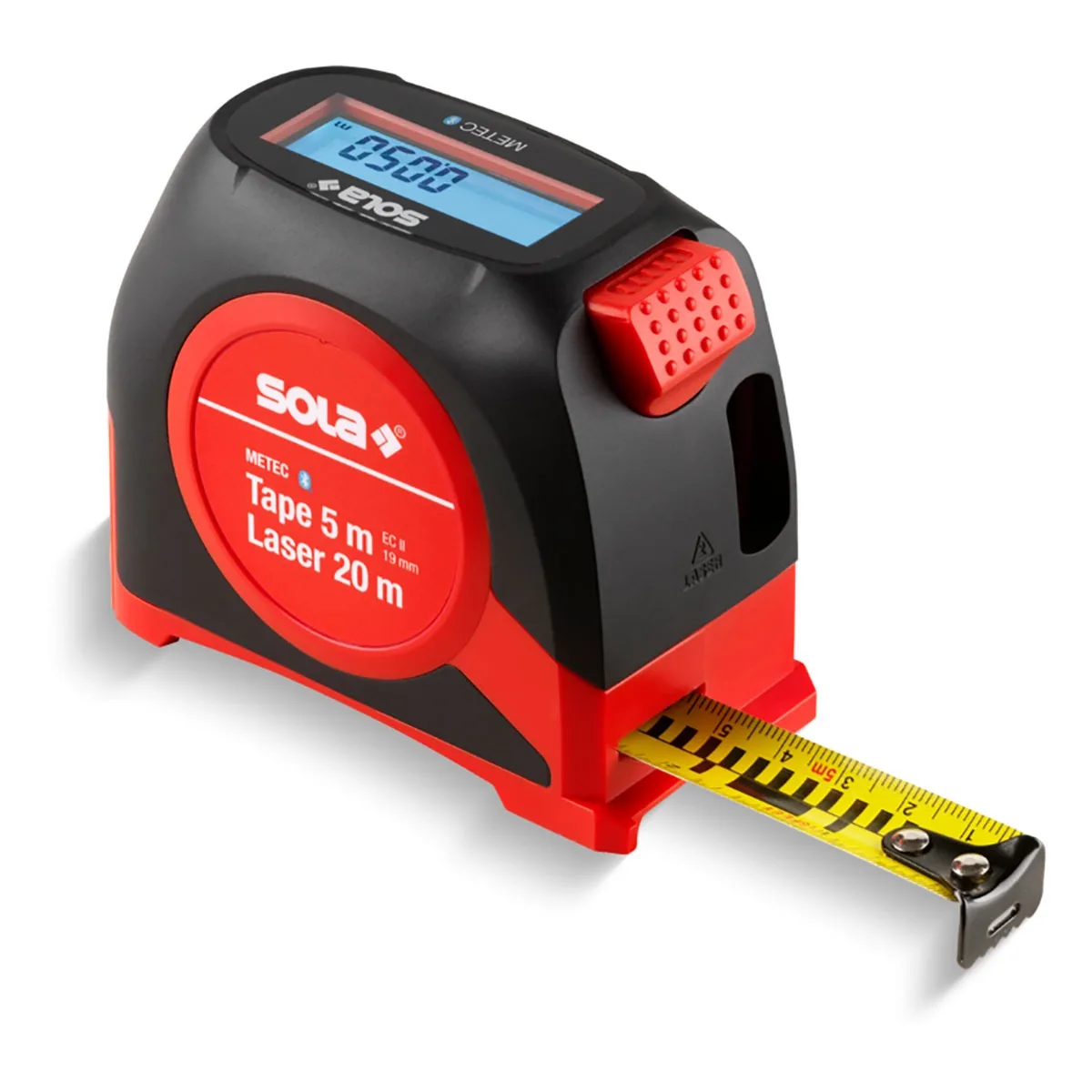 METEC digitale rolbandmaat met afstandsmeter 5m x 19mm fra Sola – produktbillede