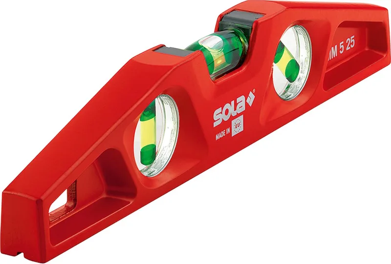MM 5 25 Aluminium waterpas torpedomodel - magnetisch - 25 cm - gegoten aluminium - 01331401 by Sola, Red – product image