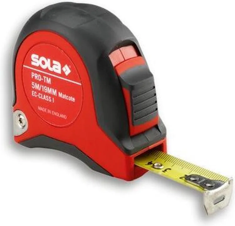 PRO-TM Rolmaat - 19mm x 5m de Sola, Rouge, Noir – image du produit