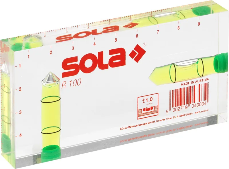 R100 Architecten waterpas - 100x50x15 mm - 01622101 - Tot 0.25 m von Sola, Rot – Produktbild