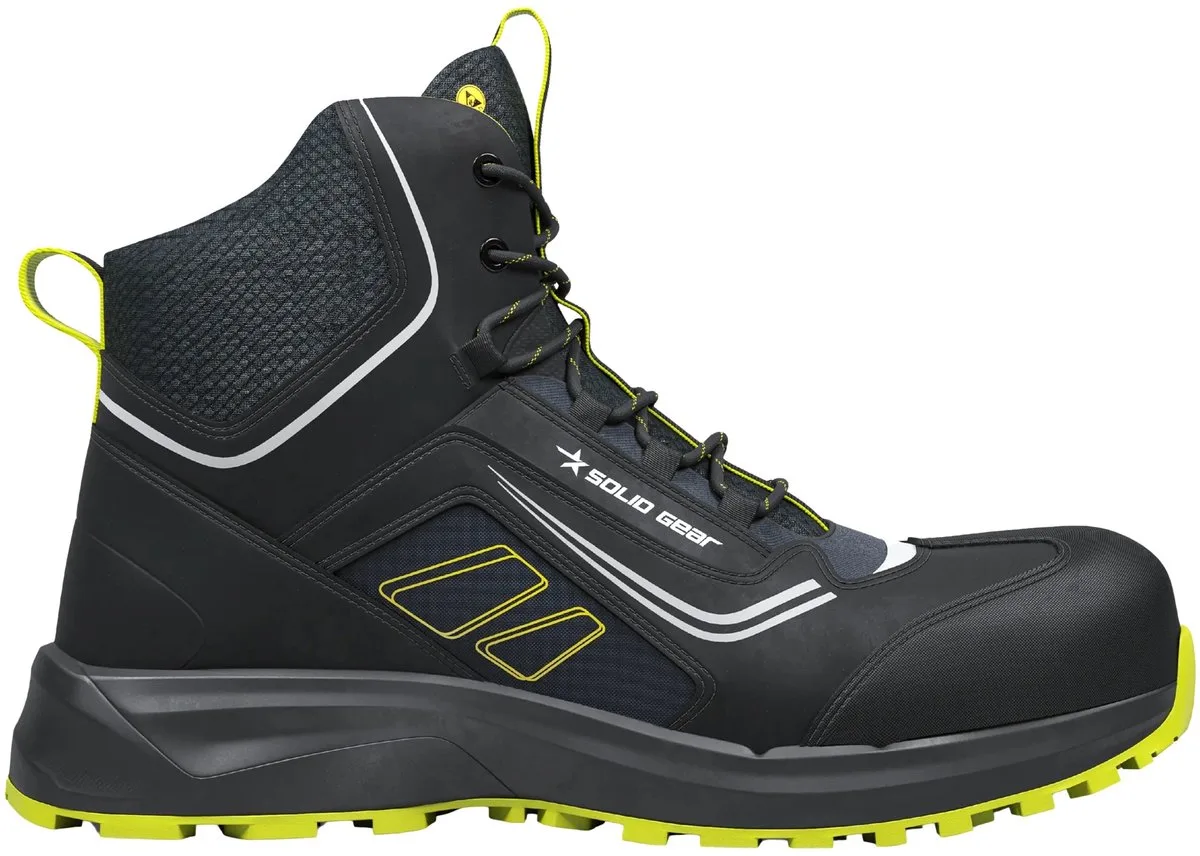 Stiefel SG ADAPT MID Schwarz/Lime, S3L ESD Gr: 42 SOLID GEAR von Solid Gear, Grün, Schwarz – Produktbild