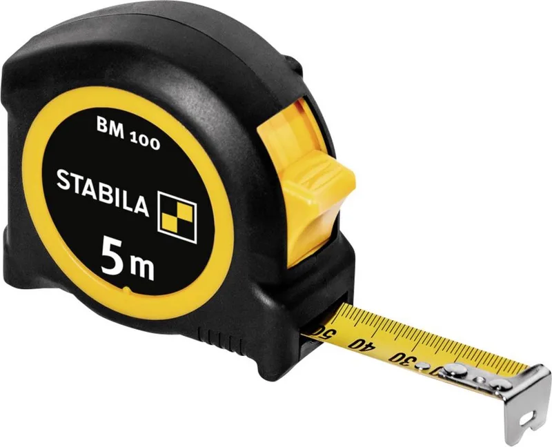 BM 100 (mm) 19566 Rolmaat 5 m ABS van Stabila, Kleurloos – productafbeelding