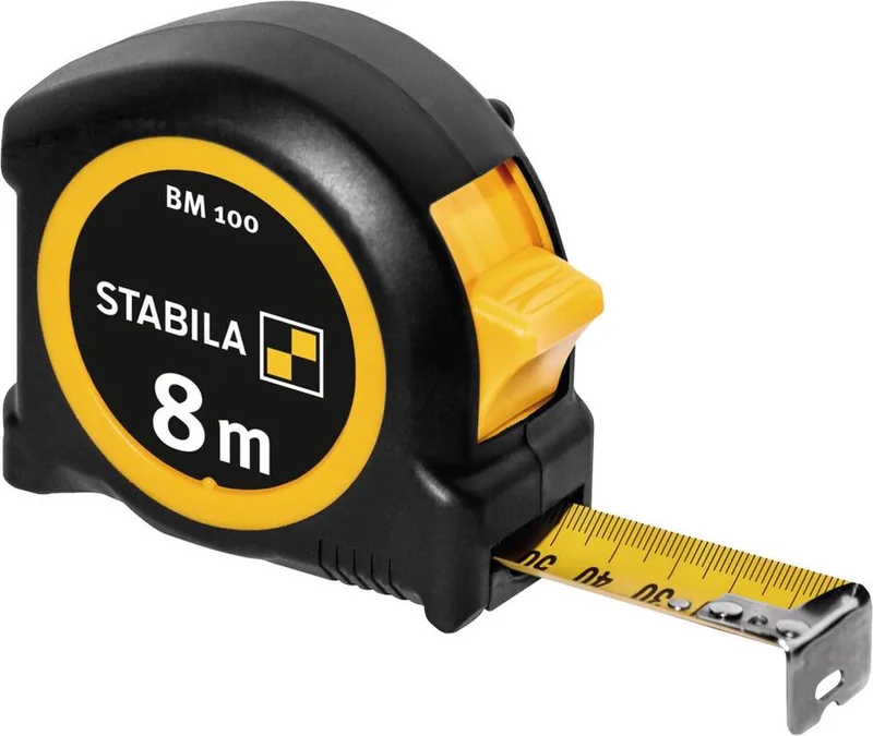 BM 100 (mm) 19579 Rolmaat 8 m ABS de Stabila, Kleurloos – image du produit
