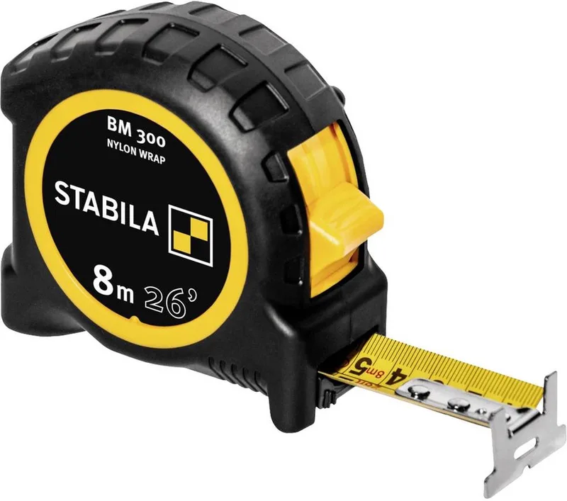 BM 300cm+inch 19573 Rolmaat 8 m ABS-PC von Stabila, Kleurloos – Produktbild