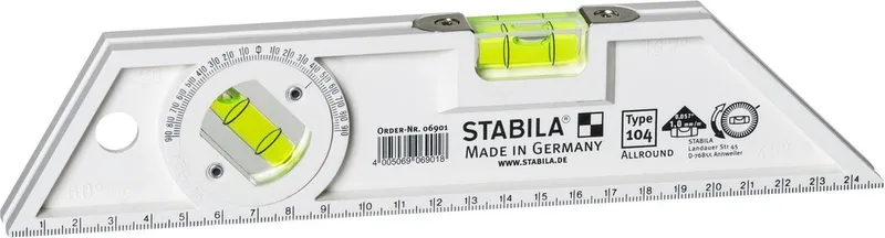 kunststof waterpas - type 104 - 25cm - 06901 by Stabila, Kleurloos – product image