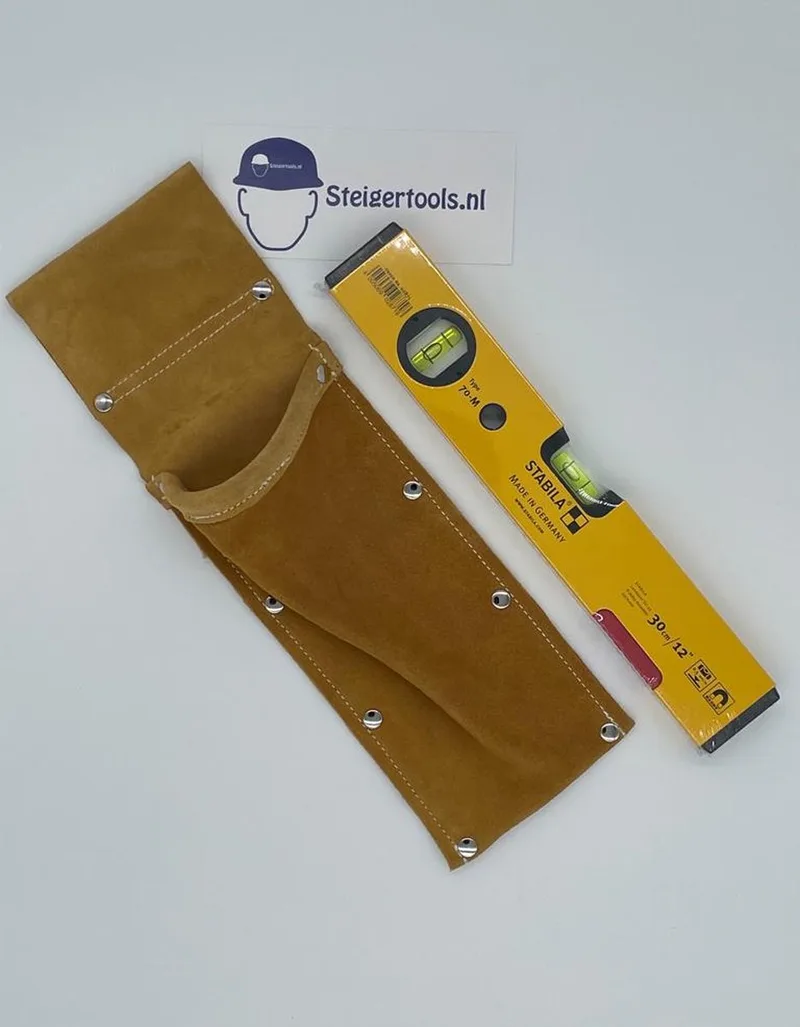 magnetische Blokwaterpasset / waterpas / met soepel zacht lederen blokwaterpashouder / waterpashouder de Stabila, Jaune – image du produit